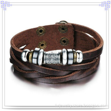 Leather Jewelry Charm Jewelry Leather Bracelet (HR6076)